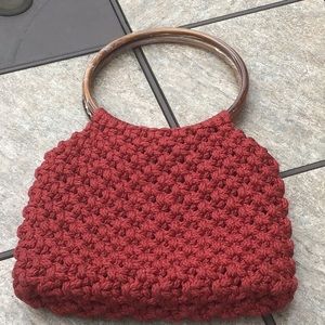 Vintage maroon crochet bag
